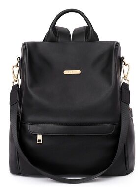 CLUCI Black Multi-Purpose Carry Way Vegan Leather Backpack Purse For Women